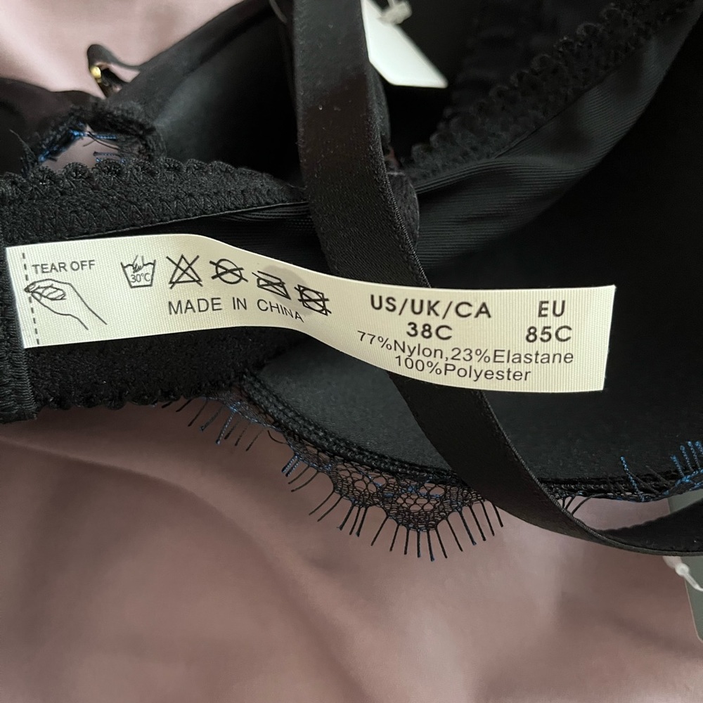 Black and Blue Frilly Bra